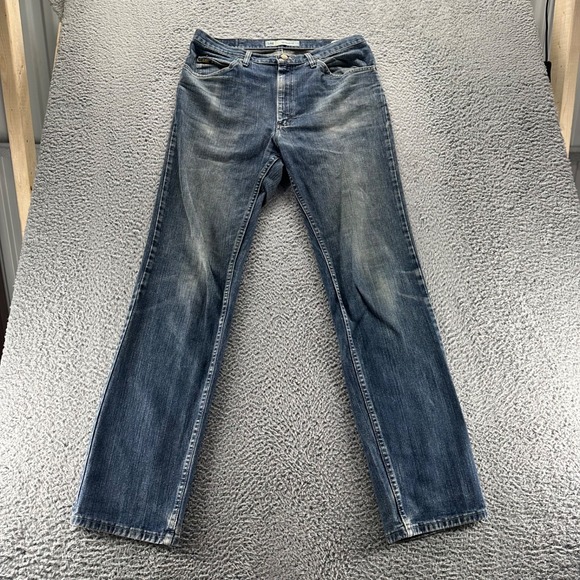 Lee Jeans Mens 34x36 Blue Dark Wash Cotton Regular Fit Denim Workwear - Picture 1 of 10
